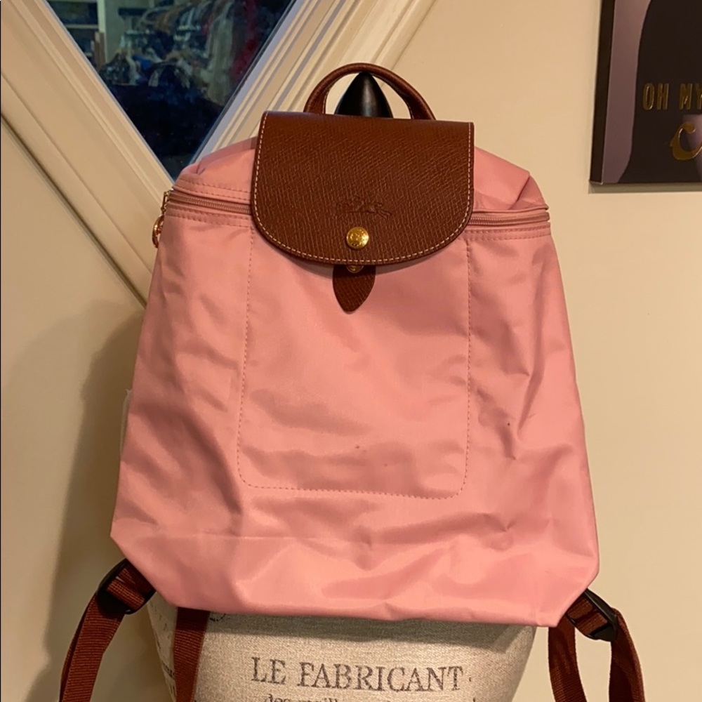 Longchamp Le Pliage Light Pink Backpack